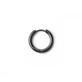 Single punk style black stainless steel hinge hoop earring with a polished metal finish - Polished Black Hoop-2#B (17MM)