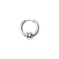 Heren hip-hop punk stijl zilveren roestvrijstalen oorring met industrieel accent - Zilveren H-vorm Hanger Ring (E2112-6#F)
