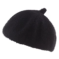 Béret chic noir en laine d'agneau pour femme avec peluche chaude et forme classique - 57-58 / Noir