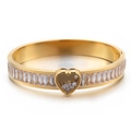 Bracciale a cuore in acciaio dorato con diamanti mobili e pietre di zircone rettangolari - Oro (KB115558-KSP)