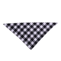 Detail of checkered pet bandana with high-quality black and white cotton knit fabric - Black White Grid
