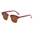 Occhiali da sole retrò semi-rimless con montatura tartarugata scura e finiture dorate - Tè Lucido Montura Dorata Lenti Tè