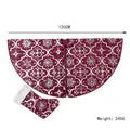 Jupe de sapin de Noël bordeaux avec flocons argentés et chaussette assortie en velours - 48 pouces 122 cm / Ensemble Violet
