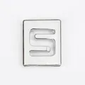 DIY chrome 8mm hollow letter S slide charm for zinc alloy wristbands and keychains - S