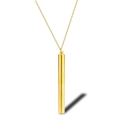 Hip hop style gold cylinder pendant necklace with minimalist long chain for men and women - Chain Length 70+5cm / Gold