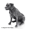 Vintage stainless steel dog sculpture ornament with detailed metal texture and gloss - Rottweiler (KD020-K)