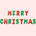 Merry Christmas letter balloon set in red and green foil for festive party decorations - Red & Green Merry Christmas Letters