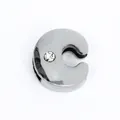 8mm silberner Buchstaben-Schieber C mit Kristall für DIY Armband und Armreif - Chrom-Buchstabe C