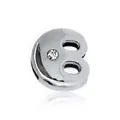 Charm lettera B in argento lucido con strass per cinturini da polso da 8 mm - Cromo-Lettera B