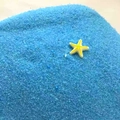 Sable décoratif bleu avec petit ornement d'étoile de mer jaune pour micro paysages - Étoile de Mer Beige / Diamètre 1.5cm