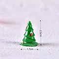 Miniature green Christmas tree figurine with red socks and golden accents, 2.5cm height - Christmas Tree No. 10