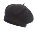 Classic dark brown wool beret hat in vintage French style for women winter - Coffee