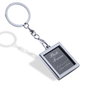 Porte-clés cadre photo personnalisé en métal argenté avec joint rotatif et design carré - GX-208 Carré (2.9cm x 3.1cm)