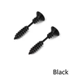 Industrial style black screw stud earrings made of hypoallergenic titanium steel - Black Pair