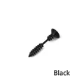Industrial style black screw stud earring with realistic bolt and thread design - Black 1PC
