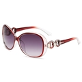 Oversized gradient wine red sunglasses with purple lenses and metal link temple details - Copper Red