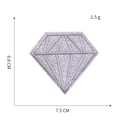 Toppa ricamata a diamante glitter argento 7,5x6,8cm con retro adesivo per vestiti - Diamante 5# / Argento