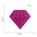 Detail of pink glitter diamond embroidery patch with 1.5g weight and 6.8x7.5cm size - Plum Red