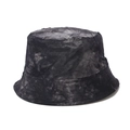 Dettaglio del cappello alla pescatora tie-dye con cuciture rinforzate e motivo a inchiostro - M(56-58cm) / Tie-Dye Nero