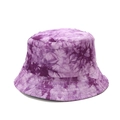Dettaglio del cappello a secchiello tie-dye viola con cuciture rinforzate sulla tesa - M(56-58cm) / Tie-Dye Viola