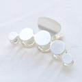 Silver geometric metal hair claw clip featuring five round plates for hair styling - Matte Silver