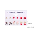 6-pair Christmas stud earrings set featuring Santa, reindeer, and snowflakes motifs - Six-Piece Set (SD-22) / 6 Pairs Set