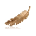 Fashionable gold feather hair clip in zinc alloy with a textured metallic finish - Gold