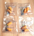 Orange foam earplugs in individual packaging with English usage instructions - Bagged Orange Earplugs