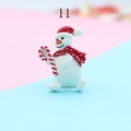 Miniature bonhomme de neige en résine avec écharpe rouge et canne de Noël décorative - Environ 2 cm / Style 11-Bonhomme de Neige avec canne