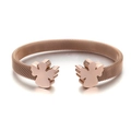 Mesh bracelet in rose gold finish with minimalist angel charms and open cuff design - Rose Gold (KB112411-K)