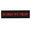 Tactical Viking patch featuring red In Odin We Trust embroidery on black nylon fabric - In Odin We Trust Rectangle (Black/Red)