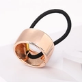 Minimalist rose gold ponytail cuff hair tie with high-elastic rope on white background - Rose Gold