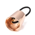 Rose gold metallic ponytail cuff with black elastic band on minimalist white background - Rose Gold