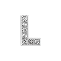 10mm chrome silver DIY letter L slider bead with clear crystals for jewelry making - Letter-L / Chrome