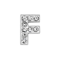 10mm chrome silver finish letter F charm with white crystals for DIY bracelets - Letter-F / Chrome