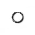 Polished black stainless steel hoop earring for men with minimalist punk style - Polished Black Hoop-1#A (19MM)