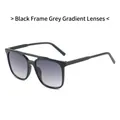 Fashionable square black frame sunglasses with gradient grey lenses and double bridge design - Black Frame Double Gray Lens