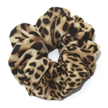 Elastic scrunchie with classic leopard print pattern and pleated soft fabric texture - Leopard Print Style C