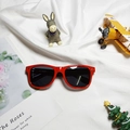 Bright red silicone polarized children's sunglasses with dark lenses and model CT11010 - Red