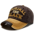 Berretto da baseball vintage marrone e giallo con ricamo 3D strutturato - Regolabile / Marrone