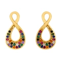 Infinity drop earrings in gold finish with vibrant micro-set colorful cubic zirconia stones - err23 Infinity