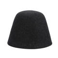 Dettaglio della trama in lana nera di qualità su un cappello a campana vintage minimalista - M（56-58cm） / Nero Misto