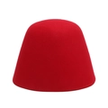 Dettaglio macro del cappello a secchiello in lana rossa con cuciture vintage classiche - M（56-58cm） / Rosso Tinta Unita