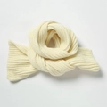 Warme gebreide ribbelsjaal voor dames en kinderen in elegant beige zacht garen - Ivoor