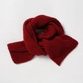Deep red ribbed knit scarf for winter warmth featuring a thick textured wool finish - Purplish Red