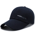 Berretto da baseball in cotone blu navy con ricamo bianco Modern British per uomo e donna - Regolabile / Blu Notte