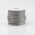 Silver stainless steel O-shaped chain roll for DIY jewelry making on white plastic spool - Steel