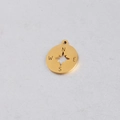 Colgante brújula dorado de acero inoxidable con estrella calada para joyería DIY - Estilo Brújula / Dorado