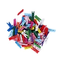 Close-up of colorful 2.5cm wooden clips for home decor and photo display in bulk - Colorful