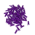 Macro shot of 2.5cm purple wooden clothespins with metal springs for photo decor - Purple